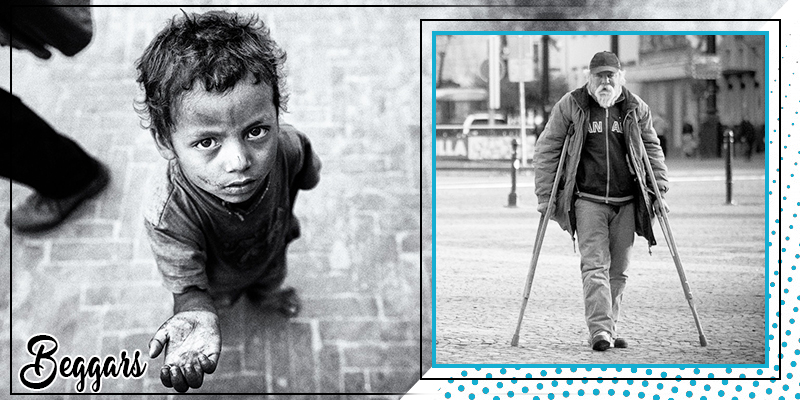 Child beggars and disabled people